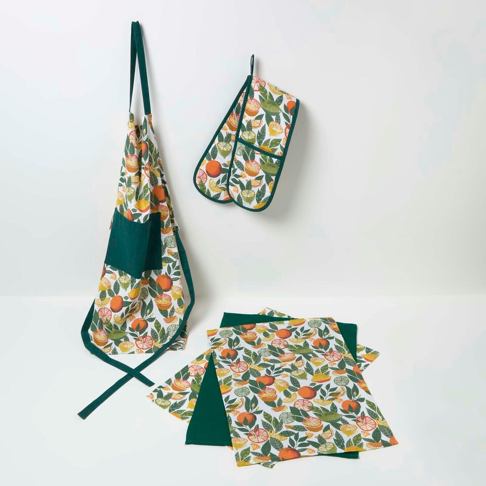 image 1 of Homescapes Citrus Tea Towels Set of Three Multi