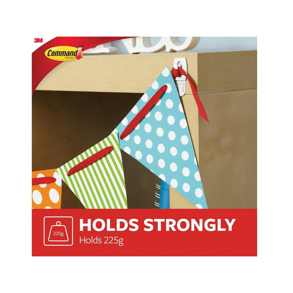 image 1 of Command White Mini Hooks - Multi Colour - 18 Hooks + 24 Strips