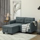 image 2 of HOMCOM Modular Sectional Sofa with Storage 2 Seater Sofa Set Dark Grey Grey