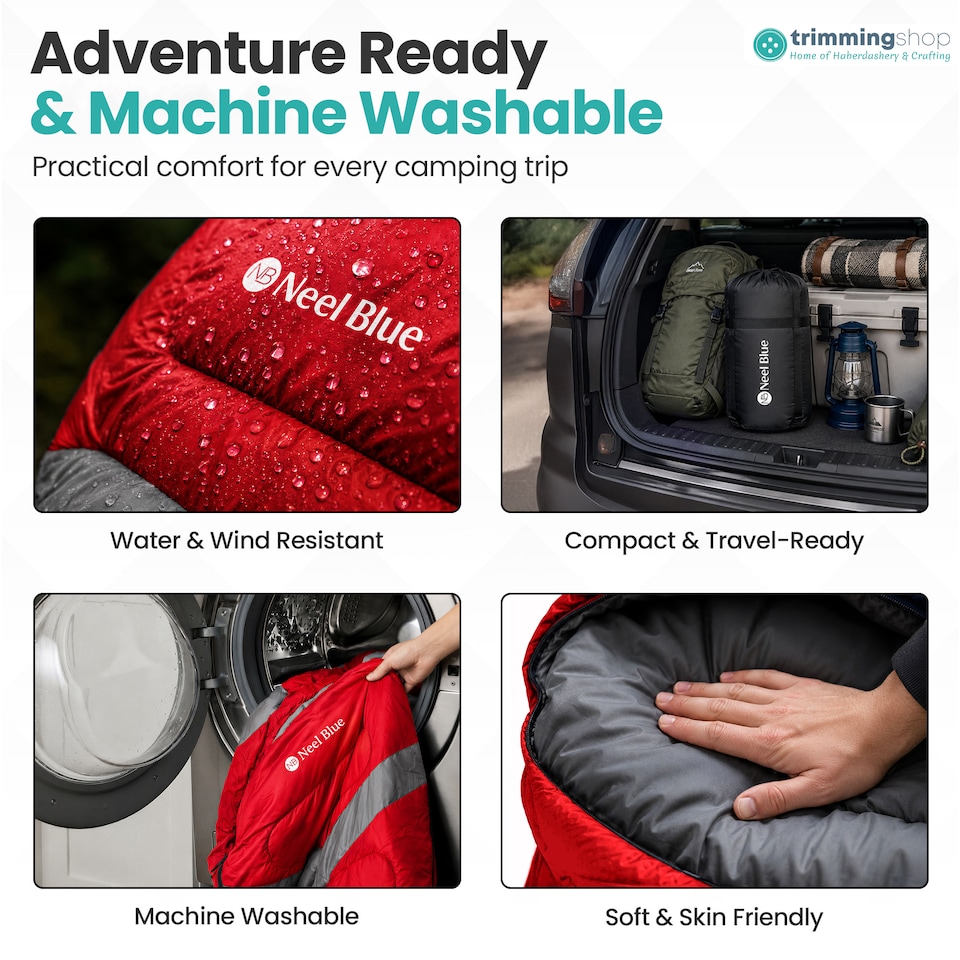 image 1 of 4 Season Waterproof Backpacking Sleeping Bag for Single Adults - 6ft