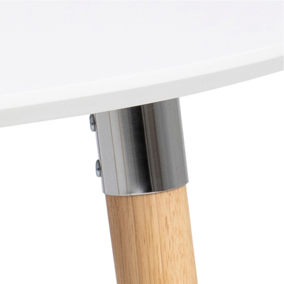 image 1 of Belina Oval Dining Table in White & Oak