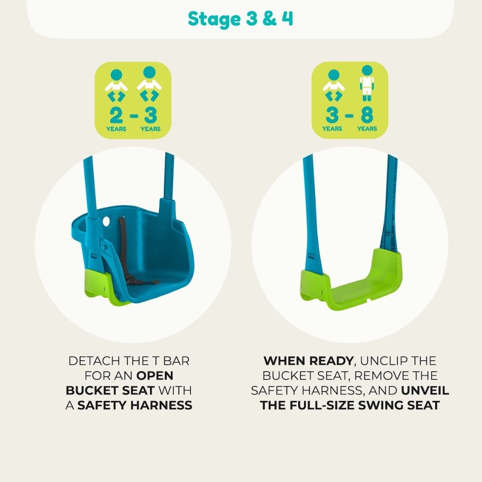 image 1 of TP Small to Tall 2 in 1 Metal Swing Set with Quadpod
