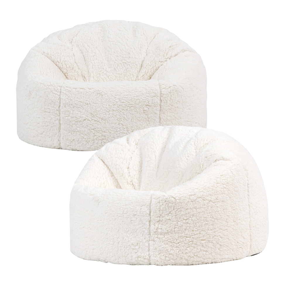 image 1 of icon Kids Kingston Teddy Fleece Classic Bean Bag, Natural, Pack of 2