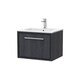 image 1 of Balterley Longnor 1 Drawer Wall Hung Vanity Unit with 1 Tap Hole Minimalist Basin, Woodgrain Graphite Grey, 600mm