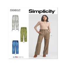 Simplicity 9852 Paper Sewing Pattern – Women’s Trousers & Belts, Size Y5 (18–20–22–24–26), Intermediate