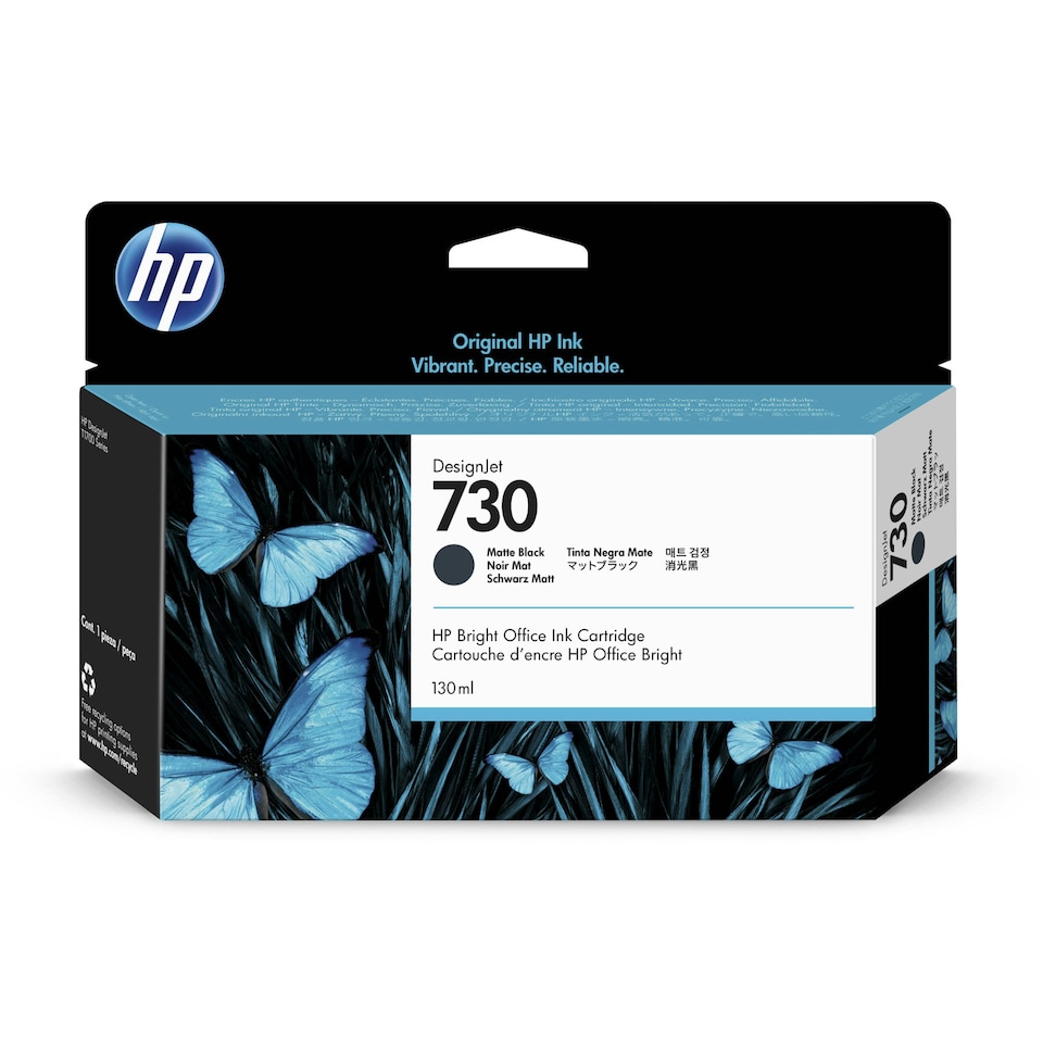 HP No 730 Matte Black Standard Capacity Ink Cartridge 130ml - P2V65A N/A