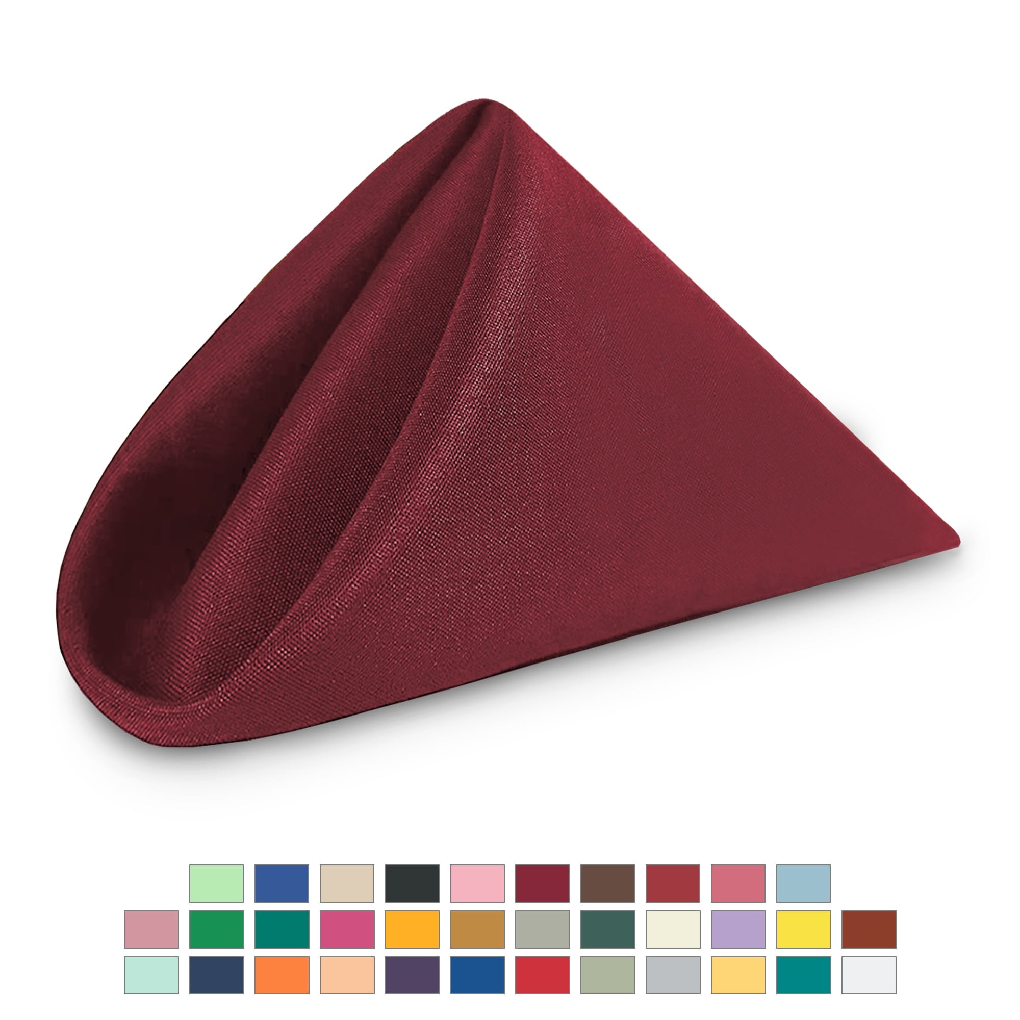Neel Blue 20 Inch Polyester Table Napkins, Reusable, Wrinkle-Resistant - 50x50cm in Burgundy | Size: 50x50 cm