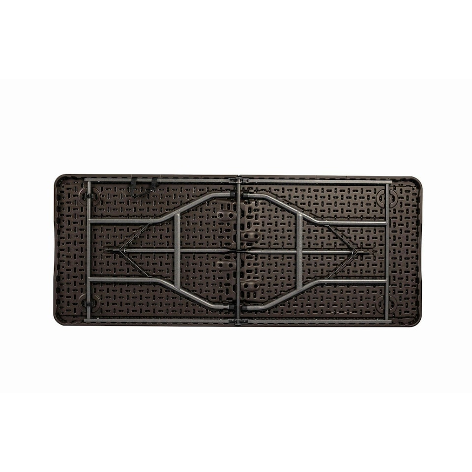 image 1 of 6ft Folding Table Trestle Camping Party Picnic Garden Indoor Outdoor Wood Effect