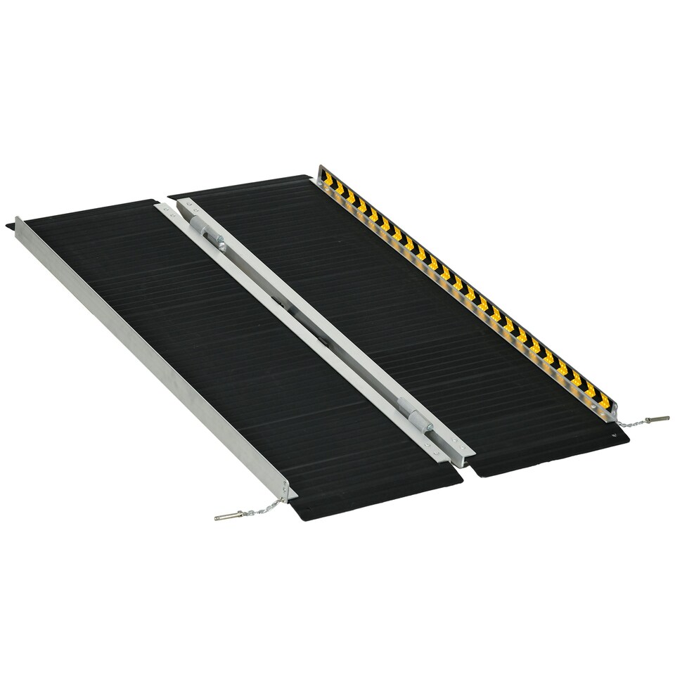 image 1 of HOMCOM Folding Aluminium Wheelchair Ramp 122x73cm 272KG Capacity for Home
