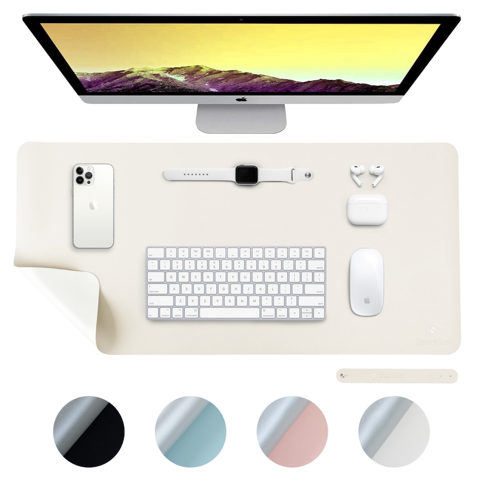 Desiretech Reversible Dual Sided Desk Mat in Waterproof PU Leather