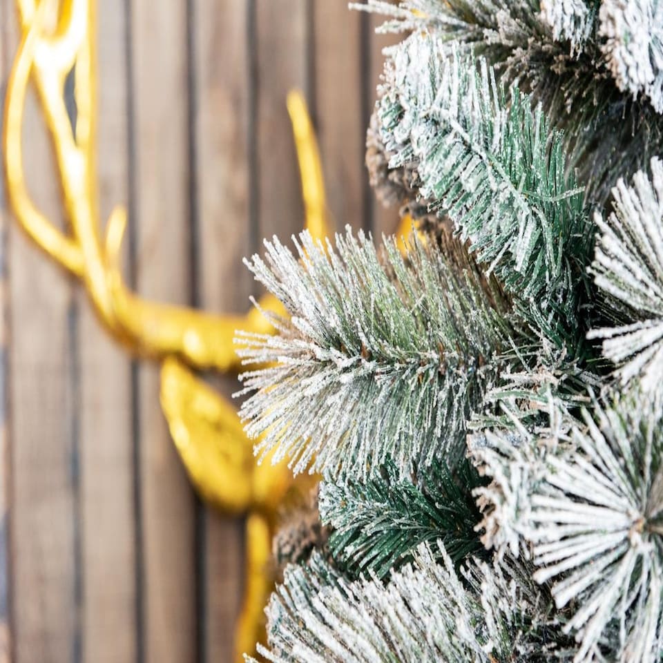 image 1 of 4ft White Snowy Tips Frosted Helsinki Fir Christmas Tree White | 4ft