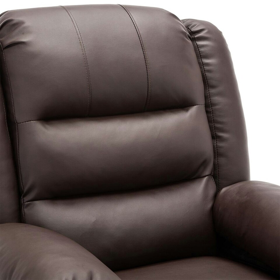 image 1 of Loxley Single Motor Electric Rise Recliner Bonded Leather Lift Chair (Brown)