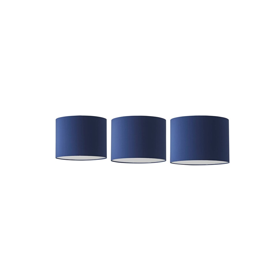 image 1 of ValueLights Torbery Set of 3 Navy Nesting Ceiling Light Shades and Bulbs