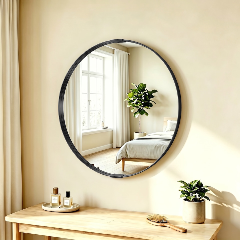 image 1 of HOMCOM Wall Mirror 61 cm, Wall Mounted Bathroom Mirror