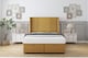 image 1 of Sloomy Camden Mustard Plush Ottoman Bed With Mattress With 54" Wingback Headboard 4' Small Double