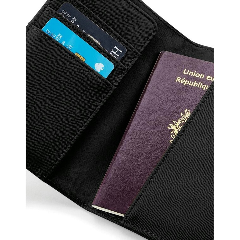 image 1 of Bagbase Boutique Passport Holder and Luggage Tag Set - Black - One Size Black