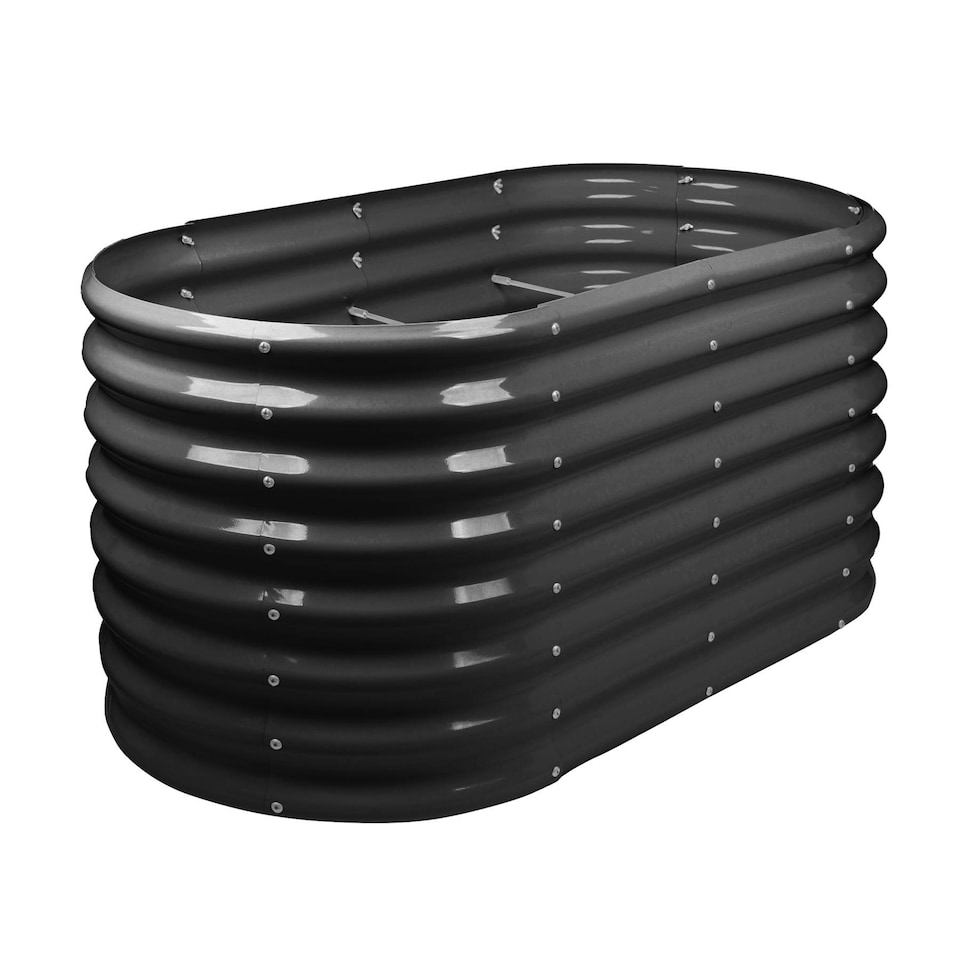 image 1 of Harbour Housewares Rounded Raised Garden Bed - 120cm x 60cm x 60cm - Anthracite Black