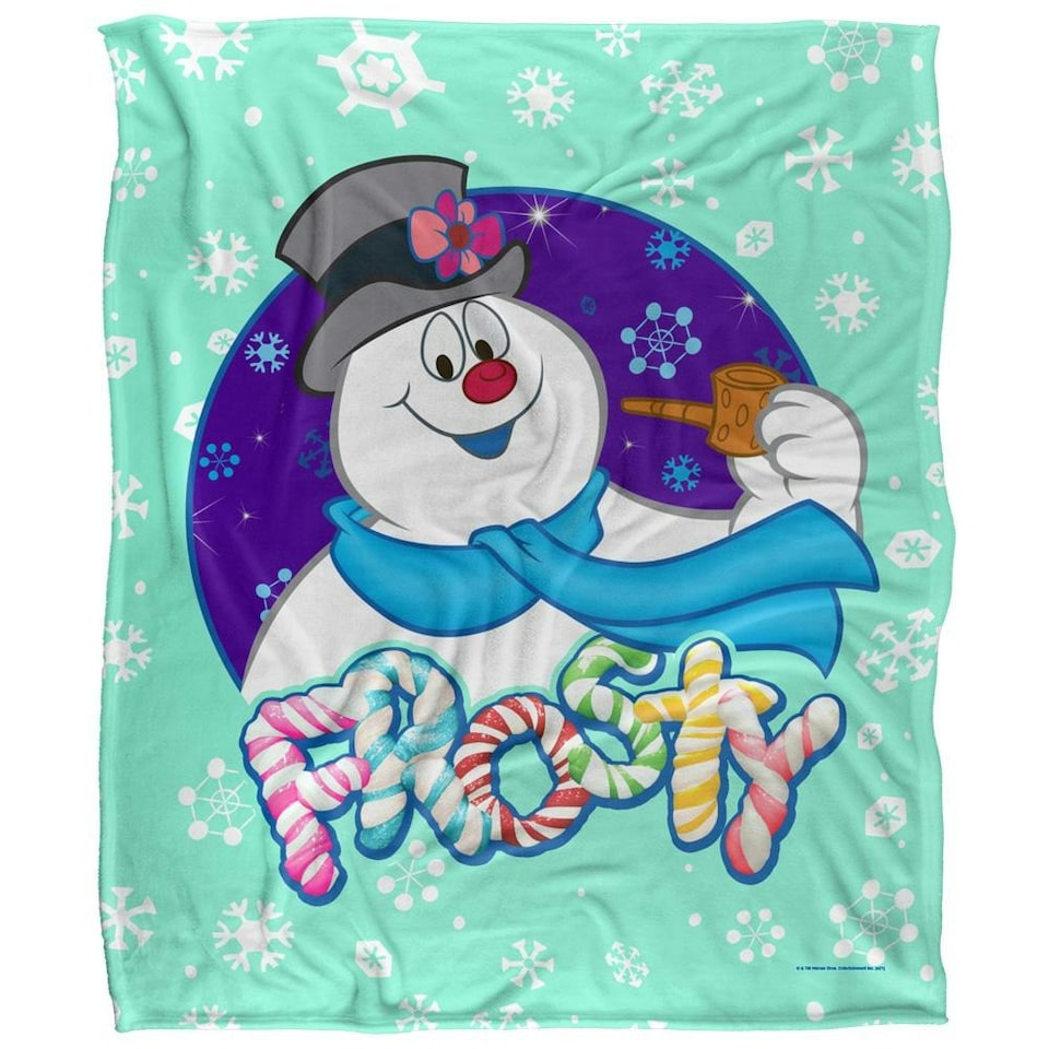 image 1 of Frosty The Snowman Headshot Blanket - Multicoloured - One Size