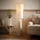 image 2 of ValueLights Grayson Natural Cement Effect Ceramic Midi Floor Lamp with Cylinder Shade | Grey