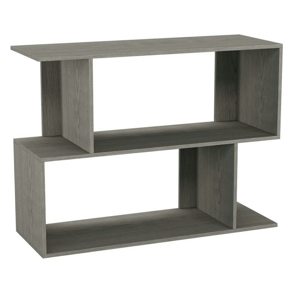 image 1 of 2-Tier Wooden Irregular Storage Unit - 80 cm Grey | Cedar Grey