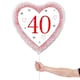 image 2 of Happy 40th Ruby Anniversary Heart Shape Foil Helium Balloon 46cm / 18 in | Red