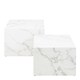 image 2 of Dice Square Coffee Table Set in White Marble Effect