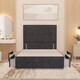 image 2 of Divan Bed Base with 4 Drawers & Plain Floor Standing Headboard Plush Velvet | Grey | Charcoal