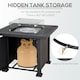 image 4 of Outsunny Outdoor Propane Fire Pit Table w/ Wind Screen & Glass Beads, Black