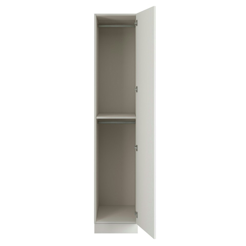 image 1 of Classic Square Panel White Single Wardrobe with Double Rail White