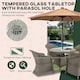 image 5 of Outsunny Rattan Dining Set for 4 with Cushions and Umbrella Hole, Mixed Grey
