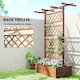 image 4 of Outsunny Wooden Trellis Planter, Raised Garden Bed for Climbing Plants, Natural