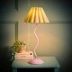 image 2 of ValueLights Wiggle Sage Pleated Scallop Lamp Shade Pale Purple Metal Table Lamp Purple | Green