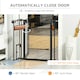 image 4 of PawHut Dog Gate Pet Safety Gate W/ Cat Door Auto Close Pine Decor 74-80 cm Wide