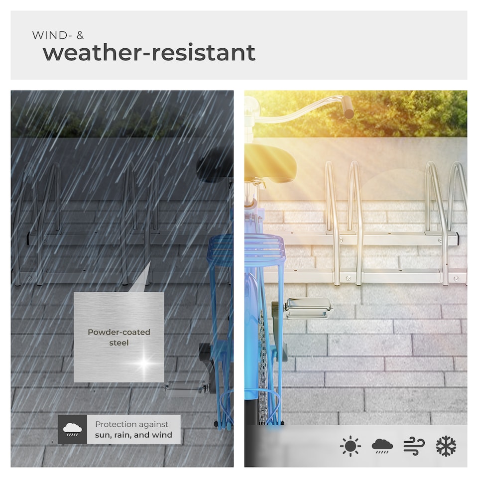 image 1 of Bicycle Rack Parkley -  floor or wall-mounted, coated steel, easy to install | Grey | silver | XL | 1