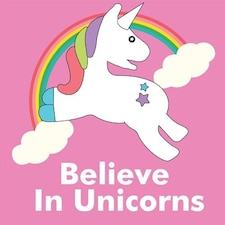 Believe In Unicorns Pink PVC Party Sign Decoration 20cm x 20cm