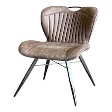 Mala Dining Fabric Chair with Metal Legs (Set of 2) - Brown/Black - Assembly Required Brown