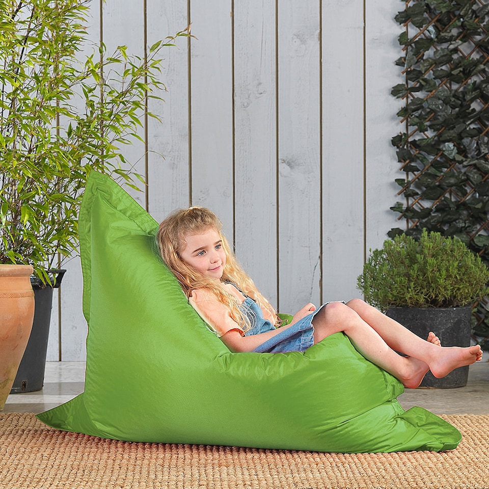 image 1 of Kids Bazaar Bag Lime Green Indoor Outdoor Kids Bean Bag | Green | Green | L | 1