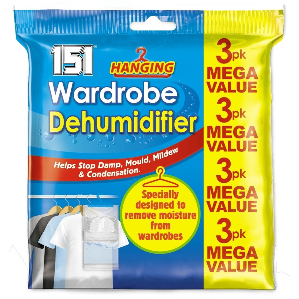 image 1 of Hanging Wardrobe Dehumidifier Stop Damp Anti Mould Mildew Moisture Condensation