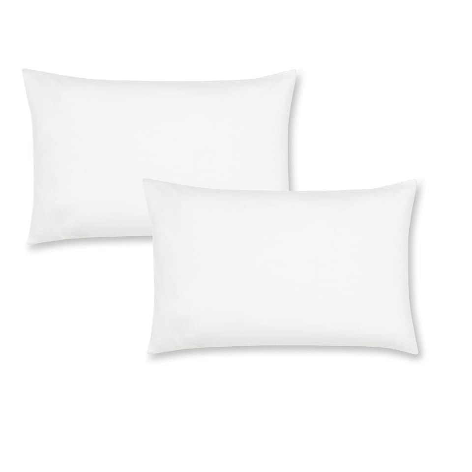 image 1 of Catherine Lansfield Brushed Cotton Standard Pillow case Pair | White | Standard