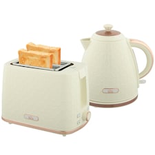 HOMCOM Kettle and Toaster Set 1.7L Kettle & 2 Slice Toaster Set Beige