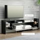 image 5 of HOMCOM TV Cabinet Unit w/ Wall-Mounted Shelf, Open Shelves Black and Brown Black