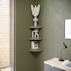 image 4 of Wooden Wall Mounted Floating Corner Shelf | Brown | 1