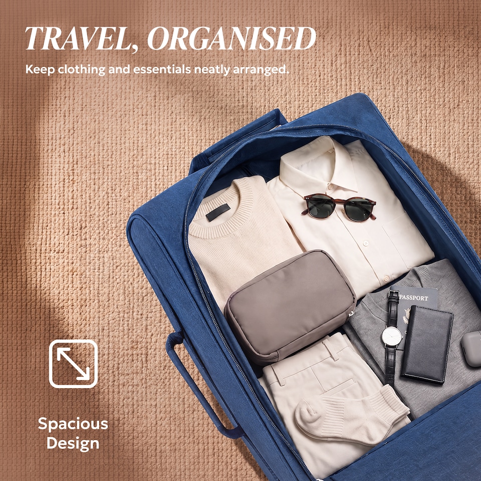 image 1 of Lugg Single Trolley Soft Cabin Bag 45x36x20cm Lightweight Hand Luggage