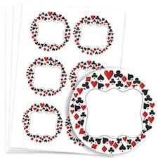 Casino Design Round Stickers 88mm - Sheet of 6