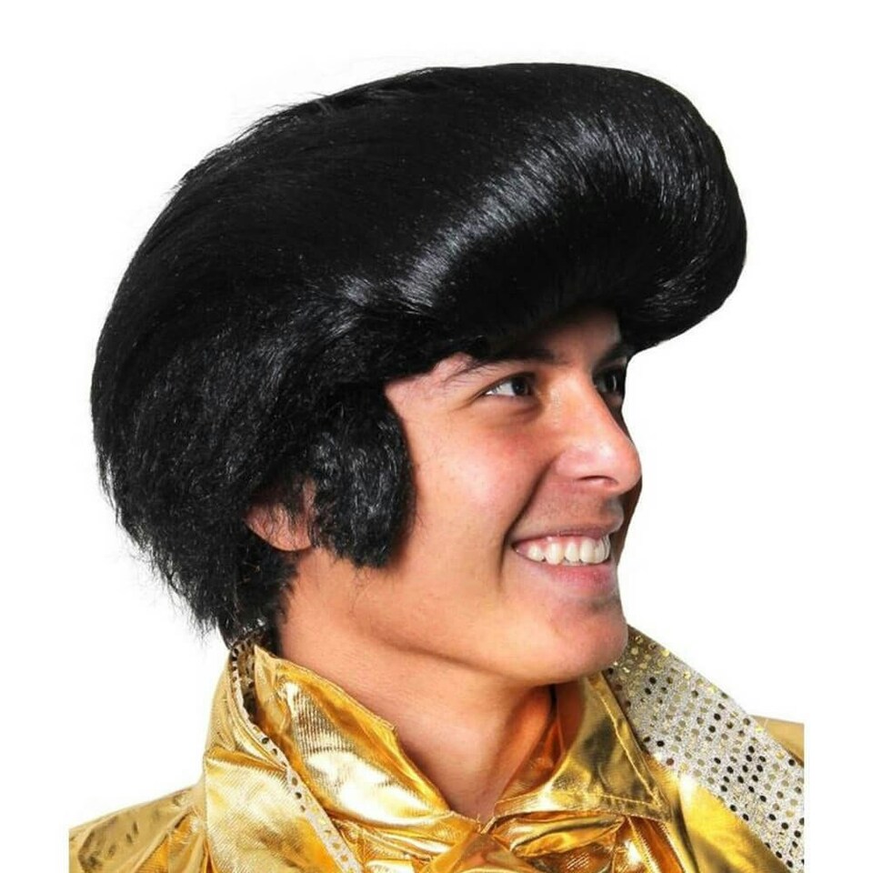 image 1 of Pack of 3 King of Rock n Roll Wig Black | One Size
