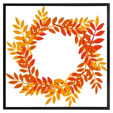 Orange & red autumn leaves (Picture Frame) Black | XS