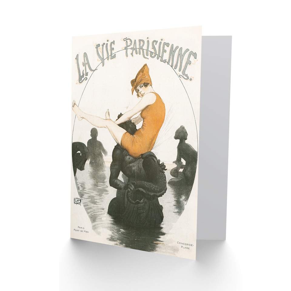 image 1 of La Vie Parisienne Port Fontaine des Mers Magazine Cover Greetings Card