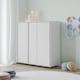 image 3 of 120cm 3 Sliding Doors Children Kids Wardrobe Bedroom Storage Closet Hanging Rail | White | White | 1