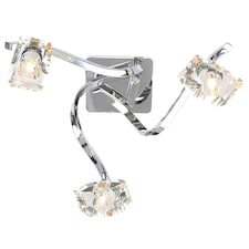 BHS Bella 3 Light Flush Ceiling Light, Chrome