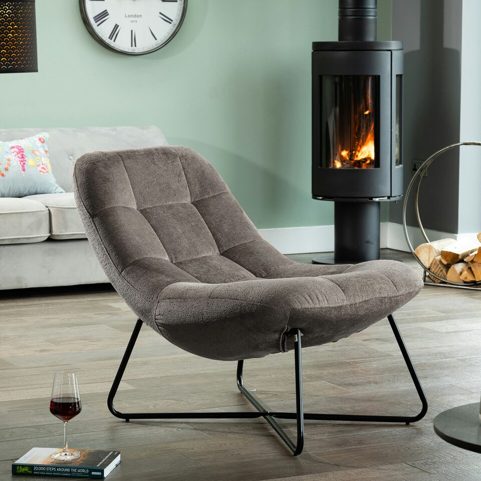 image 1 of Merced Fabric Accent Chair - Dark Grey